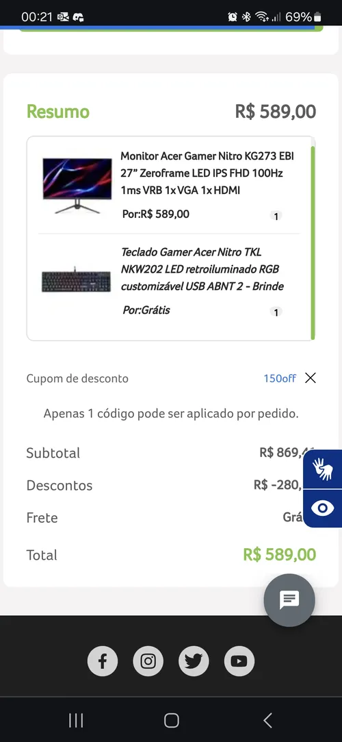 Imagem na descrição da promoção