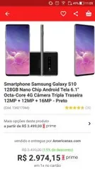 [APP] Samsung S10 128Gb - R$2.774