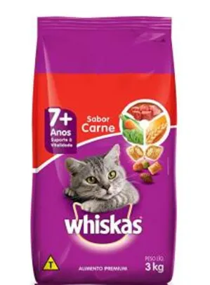 Ração Para Gatos Whiskas Carne Adultos Sênior 7+ Anos 3kg | R$20