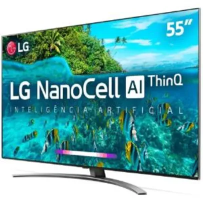 [AME R$ 3.099] LG 55SM8600 Ultra HD 4K Nanocell 240Hz - Preta Smart Magic