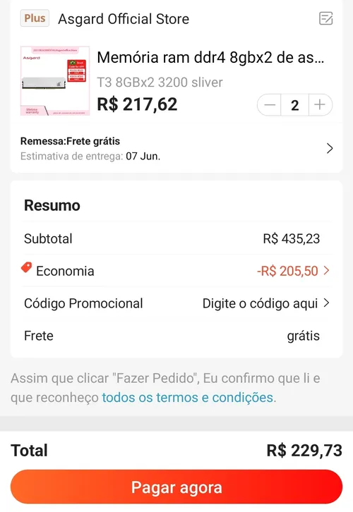 Imagem na descrição da promoção