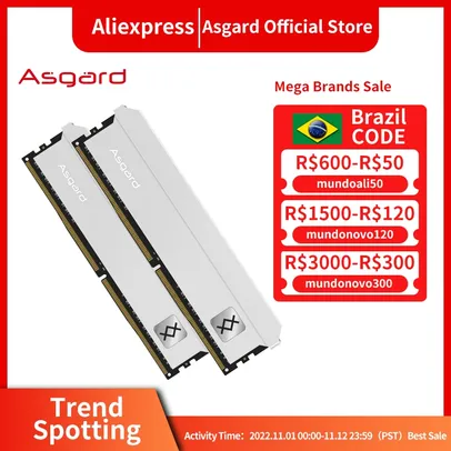 Memória Ram Asgard T3 DDR4 2x8GB 3200mhz Branca