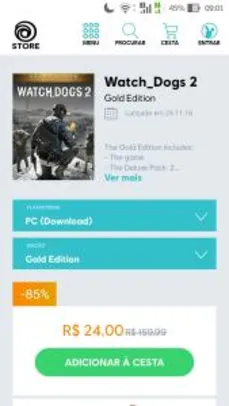 Watch Dogs 2 Gold Edition por R$ 24
