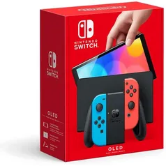 [INTERNACIONAL]Console - Nintendo Switch OLED - Vermelho e Azul Neon