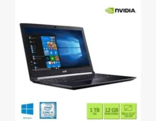 Notebook Acer A515-51G-53T9 Intel Core i5 12GB RAM HD 1TB GeForce 940MX 2GB 15.6' Win 10 - R$2749