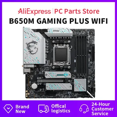 Placa-mãe MSI com soquete AM5, B650M GAMING PLUS, WiFi, MATX, AMD, B650, DDR5, 6000 MHz, M.2, SATA, USB3.2, 256G, Novo - AliExpress 