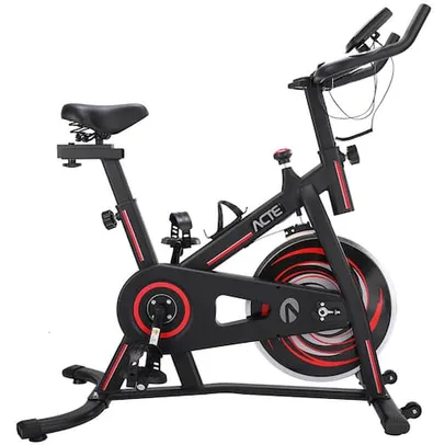 Bicicleta Ergométrica Spinning Mecânica Acte Sports E33 6.0 - Preto/Vermelho