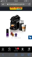 Máquina de Café Nespresso Inissia Preta: Preparo de Espresso 40ml e Lungo 110ml - R$250