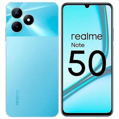 SMARTPHONE REALME NOTE 50 PRETO/AZUL 64GB, 128GB ou 256GB (COM CAPINHA E PELÍCULA DE CORTESIA)