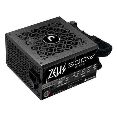 [App] Fonte Gamer Rise Mode Zeus, 500W, 80 Plus White, PFC Ativo, Preto - RM-PSU-01-WT-500