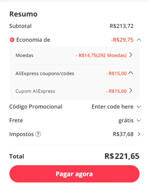 Imagem na descrição da promoção