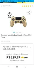 Controle sem Fio Dualshock 4 PS4 - R$197 [Cartão SUB]