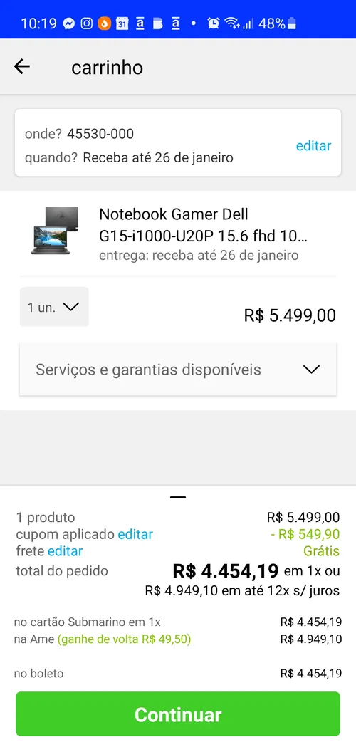 Imagem na descrição da promoção