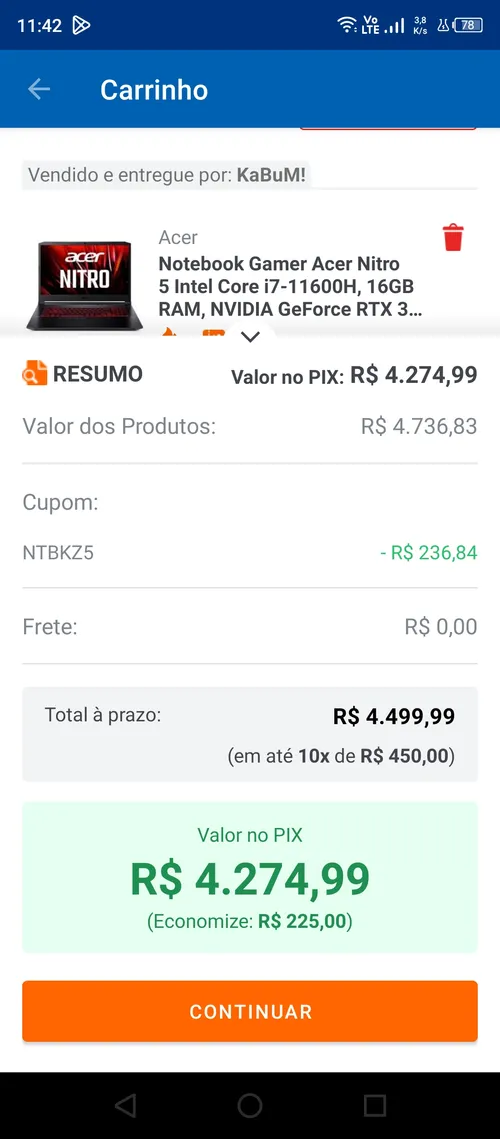 Imagem na descrição da promoção