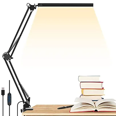 Luminárias de Mesa E Bancada Articulável Com Base E Garra- Lâmpada de grampo LED 10W com 3 cores - p