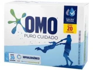 [R$5,00 de volta] Sabão em Pó Omo Puro Cuidado - 1,6Kg | R$ 16