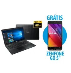 Notebook X751LJ-TY386T + Zenfone Go 5" 1GB/8GB Branco por R$2699