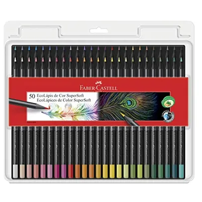 Lápis de Cor, Faber-Castell, EcoLápis Supersoft, 50 Cores