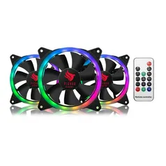 Kit Ventoinhas Pichau Gaming Feather RGB 3x120mm c/ Controle, PGFEA-RGB