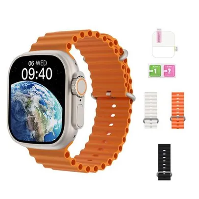 Smartwatch W68 Ultra Max Series 8 (tela 49mm) + 02 pulseiras