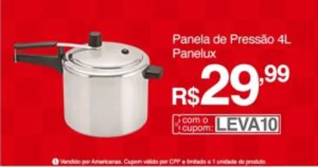 Panela De Pressão Pol 4L Panelux | R$30