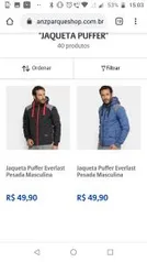 Jaqueta puffer preta e azul marinho Everlast pesada | R$50