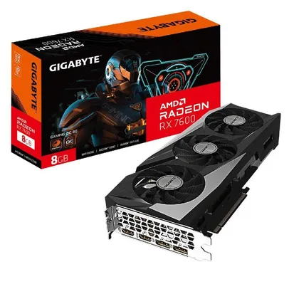 Placa De Vídeo Gigabyte AMD Radeon RX 7600 Gaming OC, 8GB, GDDR6, FSR, Ray Tracing, GV-R76GAMING OC-8GD