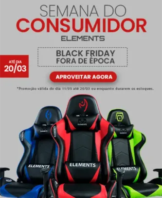 Cadeira Elements Veda - 3 anos garantia - Semana do consumidor