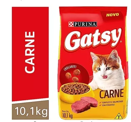 [R$109 REC] Ração Gatos Adultos GATSY Carne 10,1kg