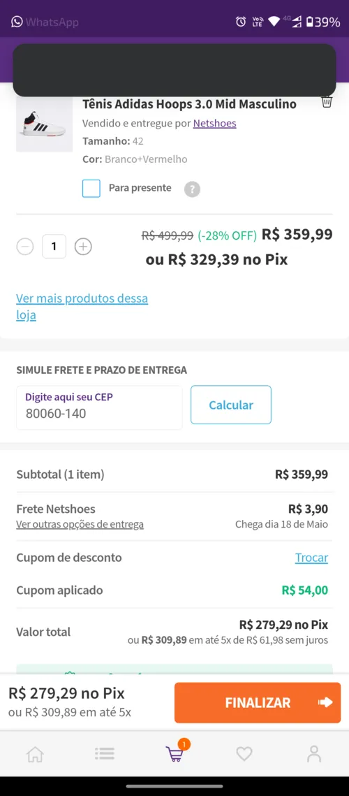 Imagem na descrição da promoção