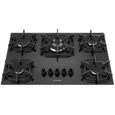 Cooktop Mueller 5 bocas Preto com Queimador Tripla chama - Bivolt