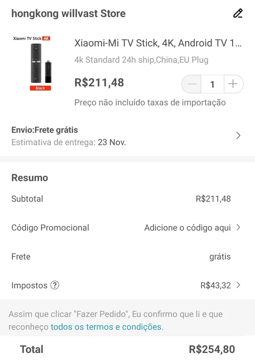 Imagem na descrição da promoção