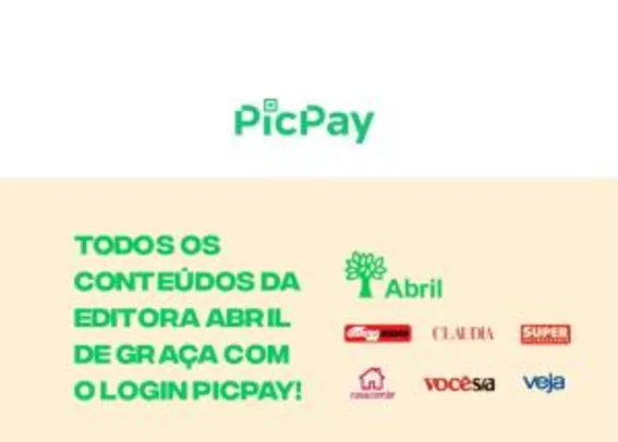 Acesse Conteúdo da Editora Abril de Graça com PicPay