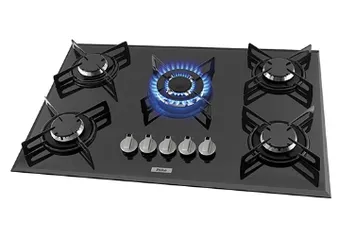 [AME R$ 250] Cooktop Philco Cook Chef 5 Bocas Tripla Chamas Preto - Bivolt