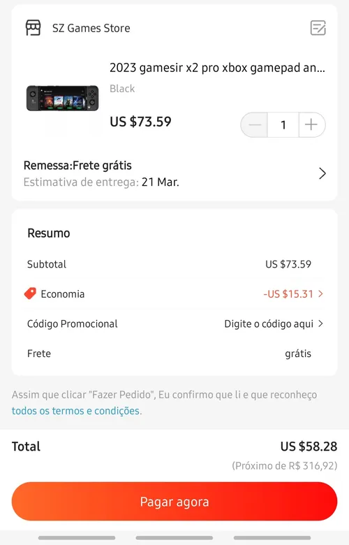 Imagem na descrição da promoção