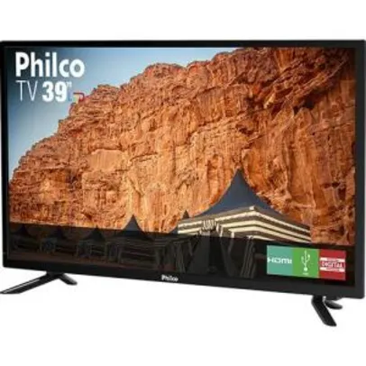 Saindo por R$ 810: TV LED 39" Philco HD  PTV39N87D com Conversor Digital 3 HDMI 1 USB Som Surround 60Hz - Preta por R$ 810 | Pelando