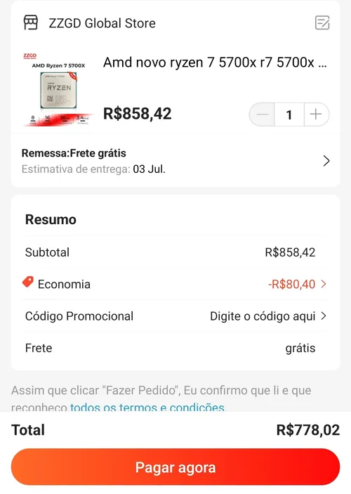 Imagem na descrição da promoção