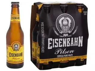 (18,23 no MagaluPay) (18,61 no Pix) Cerveja Eisenbahn Puro Malte Pilsen 6 Unidades - Pelo APP