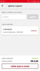 [APP] Cupom de R$30 para compras acima de R$50