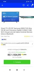 mart TV LED 50" Samsung 50RU7100 Ultra HD 4K - R$1785