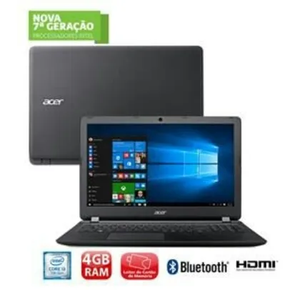 Notebook Acer Aspire ES1- 572-37PZ - Intel Core i3-7100U, 4GB, 1TB - R$1.799