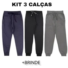 Kit 3 Calças Premium Moletom Infantil Juvenil Nininhos Masculino