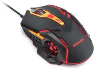 Mouse Gamer Dpi 2400 Preto/Laranja Multilaser - MO270 | R$50