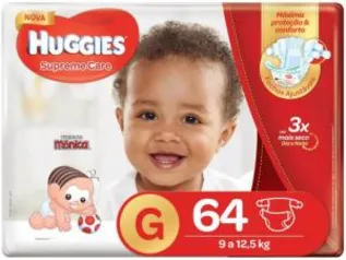 64 Unidades Tam. G - Fraldas Huggies Turma da Mônica Supreme Care