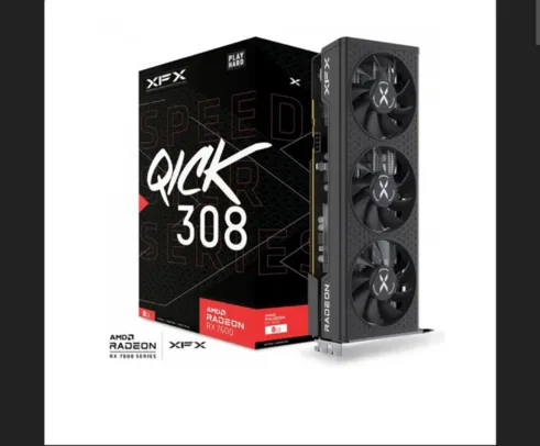 Placa de Vídeo XFX AMD Radeon RX 7600 Speedster QICK 308, 8GB, GDDR6, FSR, Ray Tracing, RX-76PQICKBY