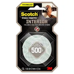 Scotch, 3M, Fixa Forte, Fita Dupla Face, Espuma, 12mm x 1,5m