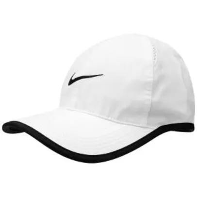 Boné Nike Aba Curva Featherlight - Branco e Preto R$47