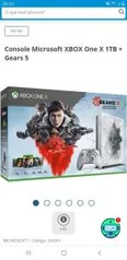 Console Microsoft XBOX One X 1TB + Gears 5 R$ 2599