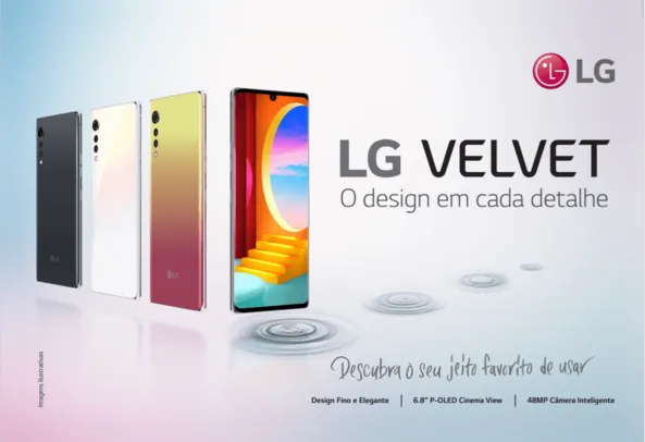 Smartphone LG Velvet 128GB Aurora Gray Octa-Core - 6GB RAM Tela 6,8" | R$2299