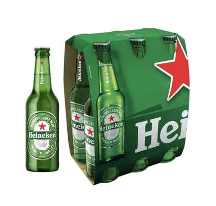 6 packs | Cerveja Heineken Puro Malte Lager Premium | 36unid | R$3,59 cada